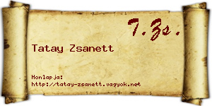 Tatay Zsanett névjegykártya